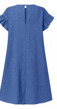 Load image into Gallery viewer, Mini Denim Ruffle Dress
